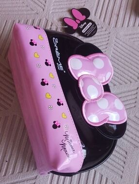 Disney Pink and Black Minnie Bow Cosmetic Bag